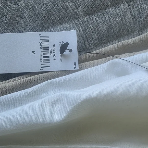 NWT BANANA REPUBLIC White and Tan Sleeveless Tops Two For 25 - Picture 2 of 4